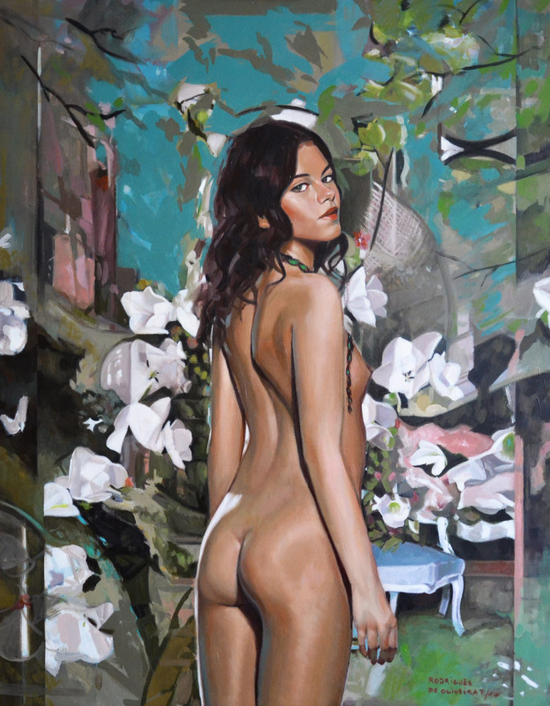 Flore (92-73 cm), huile sur toile, 2017